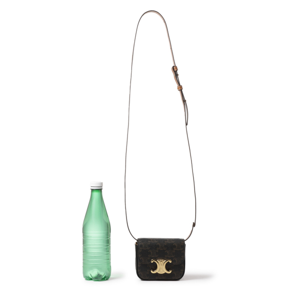 Celine Mini Claude Triomphe Canvas Shoulder Bag Brown - Picture 3 of 9